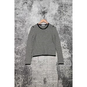 Madewell Colette Sweater In Leamore Stripe Pullover Black White S Small